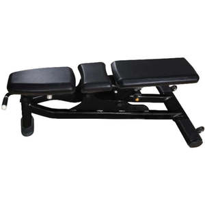 Banc plat MAB de fitness français avec logo personnalisé équipement d'entraînement de fitness en acier réglable multi pliable et de couleur noire - Product Image 2