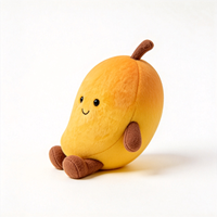 Vente en gros de poupées en peluche de fruits mignons et doux, poupée en peluche de mangue de dessin animé très populaire, jouet en peluche de mangue personnalisé