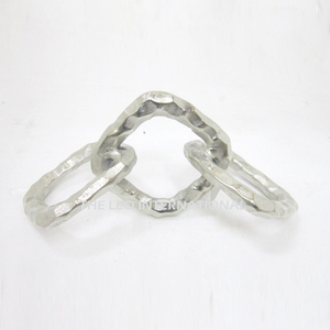 Ensemble de 3 sculptures en métal aluminium en forme de feuille plaquées or, style moderne, décoration d'intérieur de luxe - Product Image 2