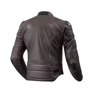 Veste en cuir pour hommes Biker Vintage Moto Racer Moto Veste de moto de course en cuir véritable véritable de protection rembourrée - Product Image 2