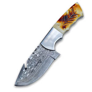 Couteau de chasse en acier damas fait à la main, couteaux de Camping forgés à la main, couteaux de chasse - Product Image 6