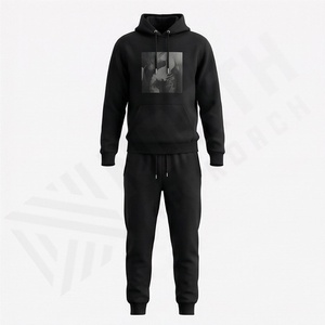 Conjunto Deportivo para Hombre con Lavado Ácido, Sudadera con Capucha Personalizada, 100% Algodón, Tejido Transpirable, Logotipo, para Correr, Actividades al Aire Libre, Gimnasio, Fitness - Product Image 1