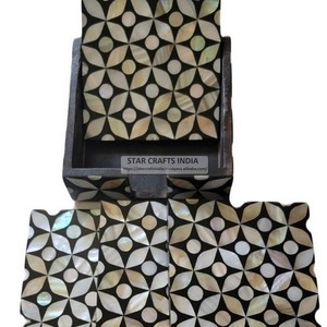 Posavasos con incrustaciones de lujo Vintage, posavasos de té con incrustaciones de madreperla de estilo marroquí al mejor precio, alta calidad premium - Product Image 2