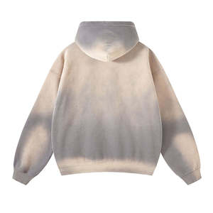 Sweat-shirt à capuche oversize unisexe en coton French Terry, effet dégradé, coupe classique, pour l'automne - Product Image 2