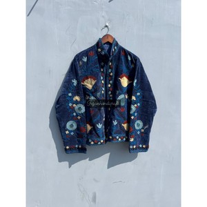 Customizable Suzani Embroidered Jacket for Men Women Handmade Cotton <b>Velvet</b> Fabric Winter Stand Autumn Season Knitted Processed - Product Image 1