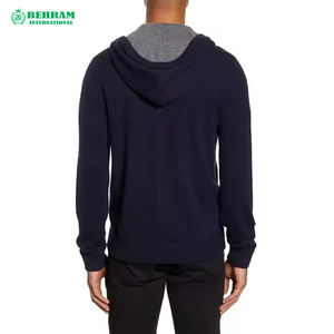 Sweat-shirt à capuche décontracté pour homme, vêtements de sport tendance, sweats à capuche personnalisés avec fermeture éclair pour homme, 100% coton, effet délavé au soleil - Product Image 4
