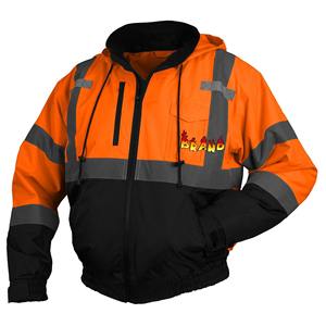 Veste de sécurité haute visibilité Construction à fermeture éclair imperméable Oxford Workwear Sleeve Vestes de travail réfléchissantes d'hiver - Product Image 3