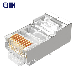 Connecteurs modulaires à passage RJ45 Cat5e, connecteurs réseau blindés pour câble solide <span class=keywords><strong>ou</strong></span> toronné à paire torsadée 24AWG - Product Image 2
