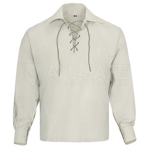 Camisa Kilt Ghillie para niños 100% algodón puro manga larga tradicional Highland Celtic Renaissance Cultural traje personalizable - Product Image 3