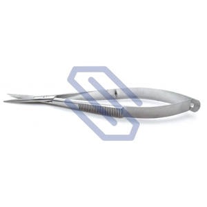 Microtijeras rectas afiladas/afiladas, 4,5 ", Castroviejo, cirugía, oftalmotología, acero inoxidable - Product Image 1