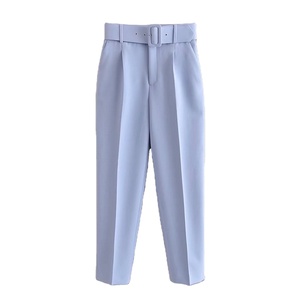 เสื้อผ้าแฟชั่นใหม่ล่าสุดเข็มขัดผู้หญิงกางเกงขาตรงลำลองหลวมสำหรับฤดูร้อนกางเกงสำหรับผู้ชาย - Product Image 1