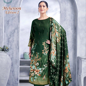 Elegant Pure Viscose Rayon Designer <strong>Unstitch</strong> salwar kameez Printed <strong>Fabric</strong> with Fancy Swarovski Work - Product Image 1
