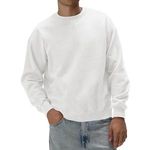 Sweat-shirt à manches longues élégant pour hommes nouvelle Collection 100% coton couleur unie écologique grande taille imperméable cou épaule - Product Image 1