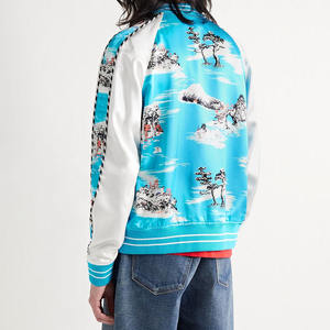 Chaqueta Bomber de Alta Calidad, Personalizada, de Seda y Algodón, con Bordado Chenille, Parches, Estilo Vintage, para Equipo de Béisbol - Product Image 2