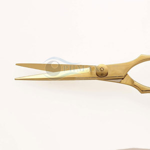 กรรไกรช่างตัดผมเคลือบทองแบบมืออาชีพกรรไกรตัดผมสแตนเลสสำหรับร้านเสริมสวย - Product Image 4