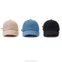 Nouvelle tendance de haute qualité 6 panneaux unisexe casquettes de baseball en détresse non structurées taille réglable chapeaux de papa en coton de qualité supérieure
