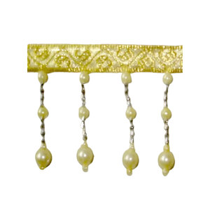 <b>Top</b> Selling Yellow Beaded <b>Fringe</b> BF376 Manufacture From India - Product Image 1