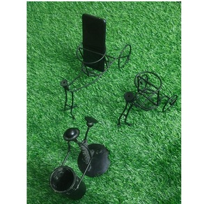 Bougeoir de forme ronde en fil de métal au design moderne Bougeoir à prix personnalisé de haute qualité fini or - Product Image 2