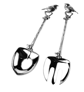 <b>Wavy</b> Handle Salad Server Steel Metal Serving Tools Salad Server Hotels Restaurants Cafe <b>mirrored</b> Dinnerware for Wedding Parties - Product Image 5