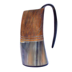 Handcrafted Agate <b>Drinking</b> <b>Horn</b> Customized Natural Carving in Viking Style for Beer or Buffalo <b>Drinking</b> Tankard - Product Image 4
