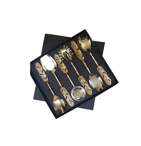 Couverts en acier inoxydable et manche en laiton, couteau à beurre doré et fourchette, cuillère de qualité supérieure pour le mariage - Product Image 3