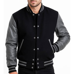 Elegantes chaquetas Varsity transpirables cuello redondo cuello personalizado Logo impresión manga completa chaqueta de béisbol universitario para hombres - Product Image 1