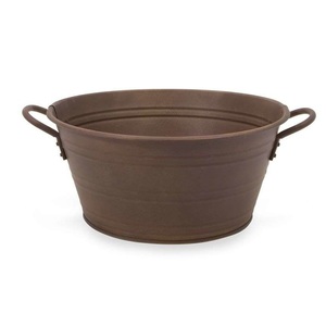 Macetas martilladas antiguas de Metal con asas para decoración de plantas de jardín macetas decorativas para el hogar con Juego de 2 - Product Image 3