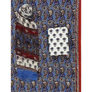 Khadi <b>Block</b> <b>Printed</b> Unstitched Cotton Salwar Kameez Set Chiffon Dupatta Modern Indian Ethnic Clothing for Party Wear Latest - Product Image 1