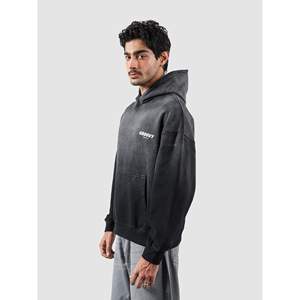 Sweat à capuche en molleton bouclette effet vieilli 450 g/m² Taille XL Délavé avec fermeture éclair Broderie 3D et éléments sérigraphiés - Product Image 2