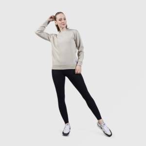 Sweat-shirt beige pour femme Argo avec impression en relief brodée, sweat à capuche en tricot de soie respirant pour l'automne/l'hiver, léger pour l'entraînement - Product Image 4