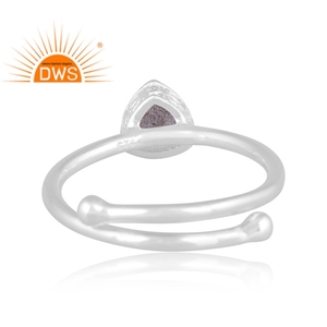 Best selling fine sterling silver natural <b>Labradorite</b> gemstone stackable <b>ring</b> custom jewelry manufacturer - Product Image 3