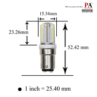 Ampoule LED pour machine à coudre PA BA15D E12 15W 360 degrés 120V AC/DC Singer Brother Janome Blanc/Blanc chaud 2700K CRI 90 800
