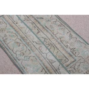 Alfombra Turca de 1.5x2.5 pies (46x76 cm), Alfombra Vintage Azul Abstracta - Product Image 2