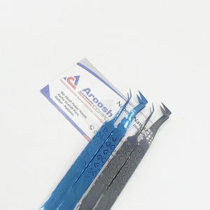 Haute Qualité L 45 Degrés Coeur Plasma Pince À Épiler Noir Bleu En Gros En Acier Inoxydable Extension De Cils Pince À Épiler Pointu - Product Image 2