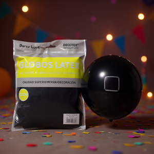 Palloncini in lattice Party Love da 12 cm, neri, confezione da 100 pezzi per decorazioni - Product Image 3