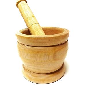 Mini mortier manuel en bois et pilon à l'ail design décoratif imploré à la main de bonne qualité en gros - Product Image 2