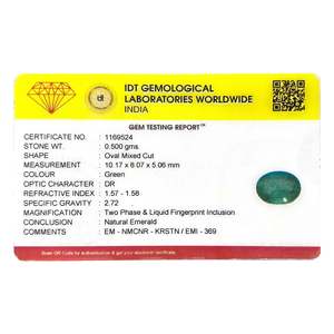 พลอยมรกตสีเขียวธรรมชาติทรงเหลี่ยมเจียระไน 2.5 กะรัต - Product Image 4