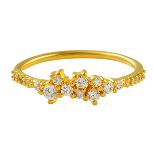 Diseño clásico de lujo chapado en oro plata esterlina 925 circón blanco piedra preciosa anillo de bodas joyería para aniversario y fiesta - Product Image 2