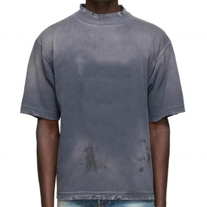 เสื้อยืดคอกลมแขนสั้นผ้าฝ้าย 100% สีพื้นทรงปกติสำหรับผู้ชาย รับผลิตตามสั่งขายส่ง ปักลายได้ - Product Image 4