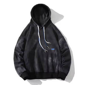 Gras et élégant pour hommes HipHop High Custom Tie Dye Sweat à capuche déchiré Pull Streetwear en coton vieilli - Product Image 5