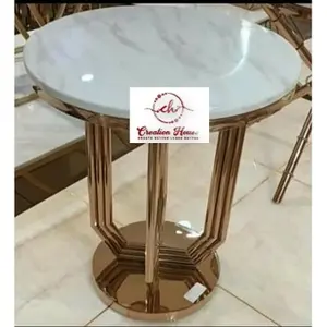 Commercio all'ingrosso di grande qualità tavolino in metallo tavolino in metallo con piano in marmo per la casa e l'arredamento del tavolo del soggiorno dell'hotel e della tavola laterale
