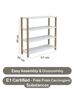 4-Tier Wooden <b>Shoe</b> <b>Rack</b> Multi-Purpose <b>Storage</b> Shelf Decorative Organizer Unit - Product Image 2