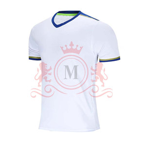 Camiseta de Fútbol Blanca con Cuello en V para Hombre, Manga Corta, Poliéster que Absorbe la Humedad, Corte Ajustado, Ropa Deportiva para Todas las Temporadas - Product Image 4