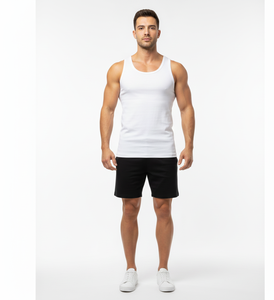 Chaleco Esencial de Algodón Blanco Fresco para Hombre, sin Mangas, Tejido Transpirable, Ligero, Elástico, Cómodo para Uso Diario - Product Image 6