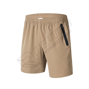 Shorts d'été décontractés en coton pour homme, rouge/noir, pour la gym, le fitness, confortables, à motif uni, séchage rapide - Product Image 2