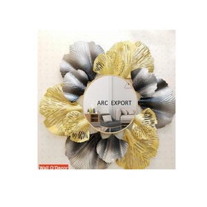 Arte de pared de color dorado de nuevo diseño atractivo con forma redonda grande y espejo redondo para proveedores al por mayor a precio asequible - Product Image 5