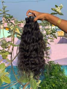 Extensions de cheveux alignées sur les cuticules indiennes vierges pures 100% faisceaux droits ondulés bouclés de meilleure qualité directement de l'Inde - Product Image 4