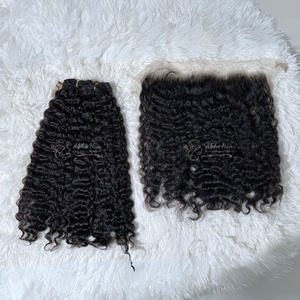 Super Vente Magnifique Expédition Rapide Pas Cher Prix Tendance Cheveux Bouclés Ondulés Extensions de Cheveux Humains HD Lace Frontal Perruque Genius Trame - Product Image 3