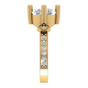 Bague de fiançailles en or jaune de luxe, design unique, sertie de diamants de laboratoire ovales, plaquée or 10 carats, pour femmes - Product Image 3