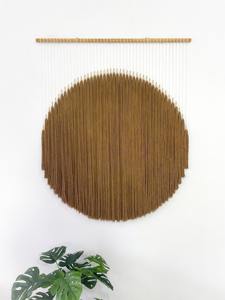 Macramé mural rond brun, design simple pour la décoration intérieure, style moderne et élégant pour la décoration murale, en provenance d'Inde - Product Image 4